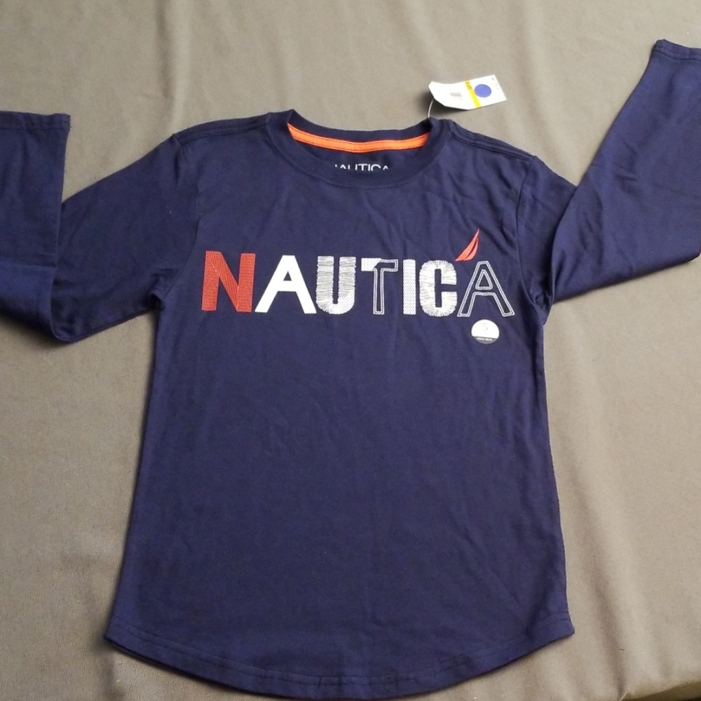 Boys Nautica Long Sleeve Shirt Size S/P 8 New